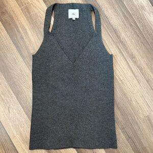 Gray Ribbed Tank Top